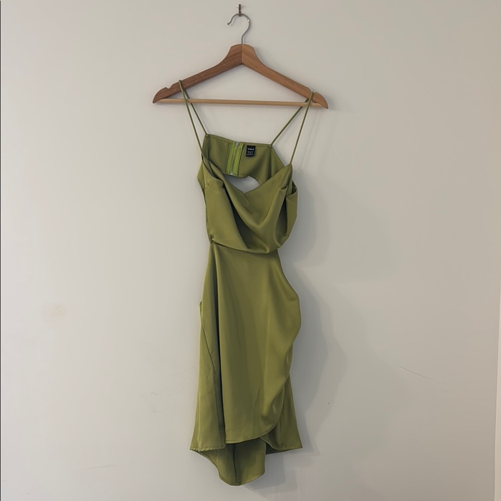 SHEIN Green Asymmetrical Draped Sundress